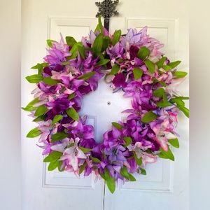 Gorgeous spring/summer wreath. Handmade.